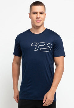 Td Active MS130 Logo Outline Kaos Olahraga Pria Navy