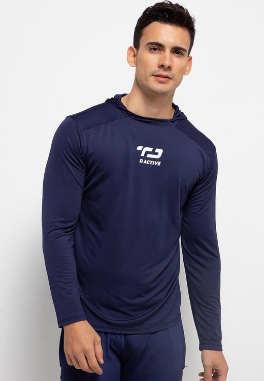 Td Active MS135 HOL base layer pria hoodie navy olahraga sport