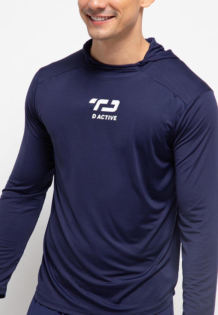Td Active MS135 HOL base layer pria hoodie navy olahraga sport