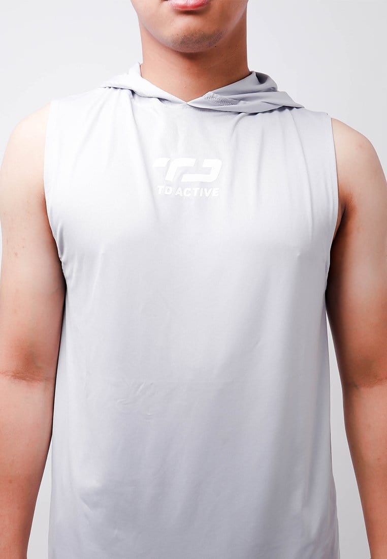 Td Active MS150 HOV Base Layer Pria Hoodie Sleveless Abu Silver Olahraga Sport