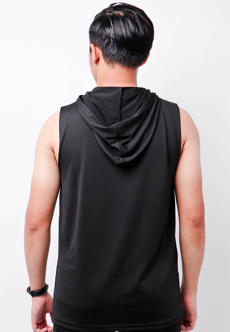 Td Active MS151 HOV Base Layer Pria Hoodie Sleveless Hitam Olahraga Sport