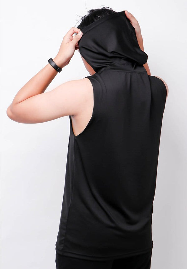 Td Active MS151 HOV Base Layer Pria Hoodie Sleveless Hitam Olahraga Sport