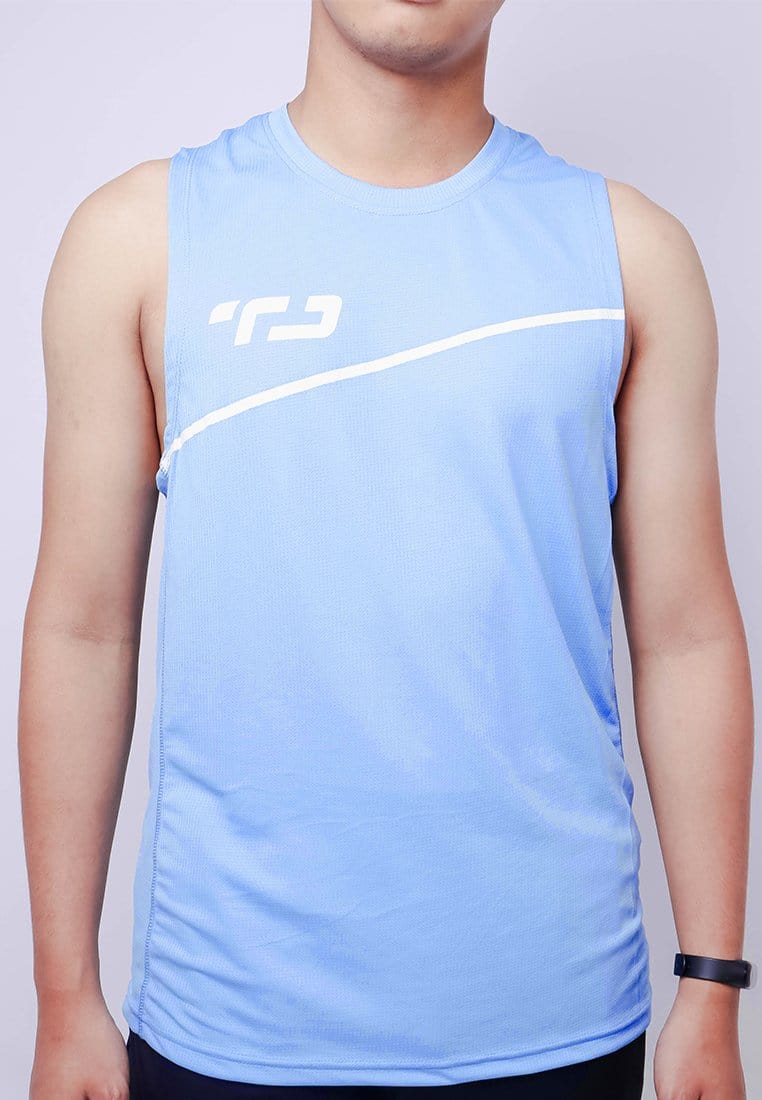 Td Active MS157 Sleevless Kutung Running Jersey Baju Lari Dakir Slash Biru Langit