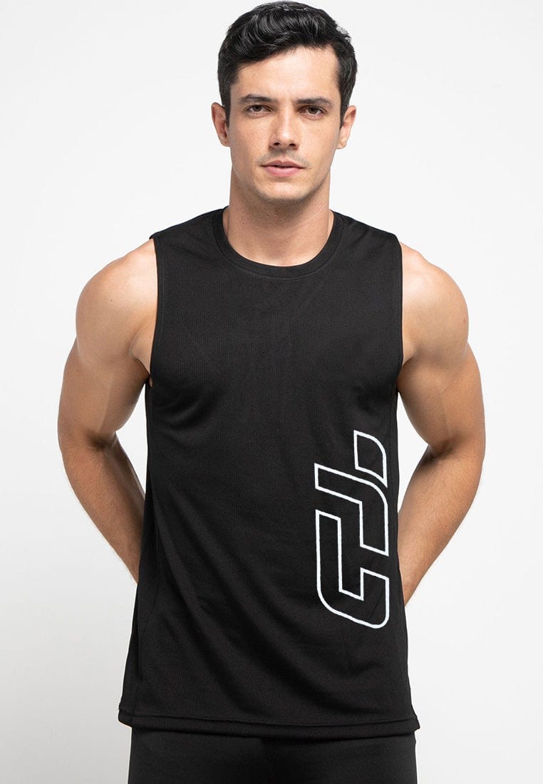 Td Active MS159 Outline Sv Running Sleeveless Jersey Hitam