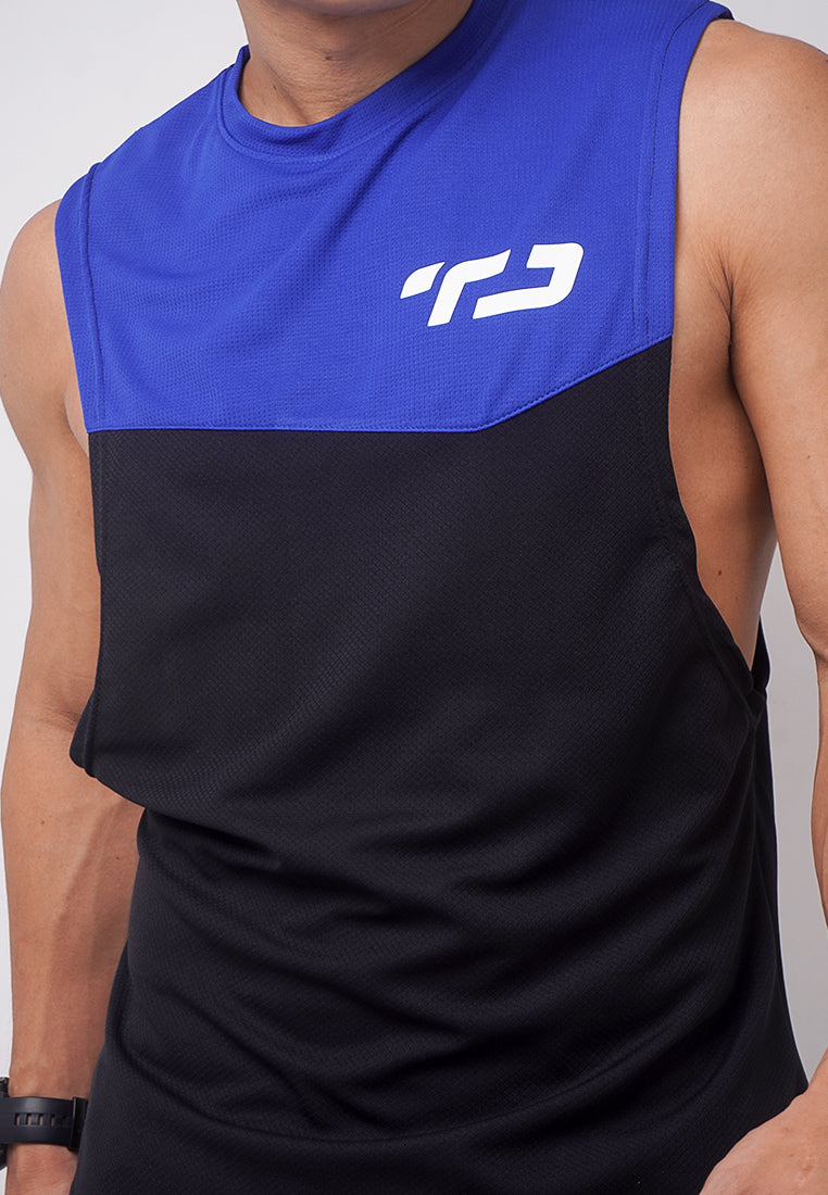 Td Active MS167 sleevless kutung sv running jersey baju lari logo navy hitam