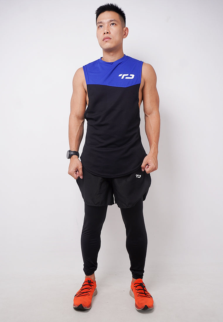 Td Active MS167 sleevless kutung sv running jersey baju lari logo navy hitam