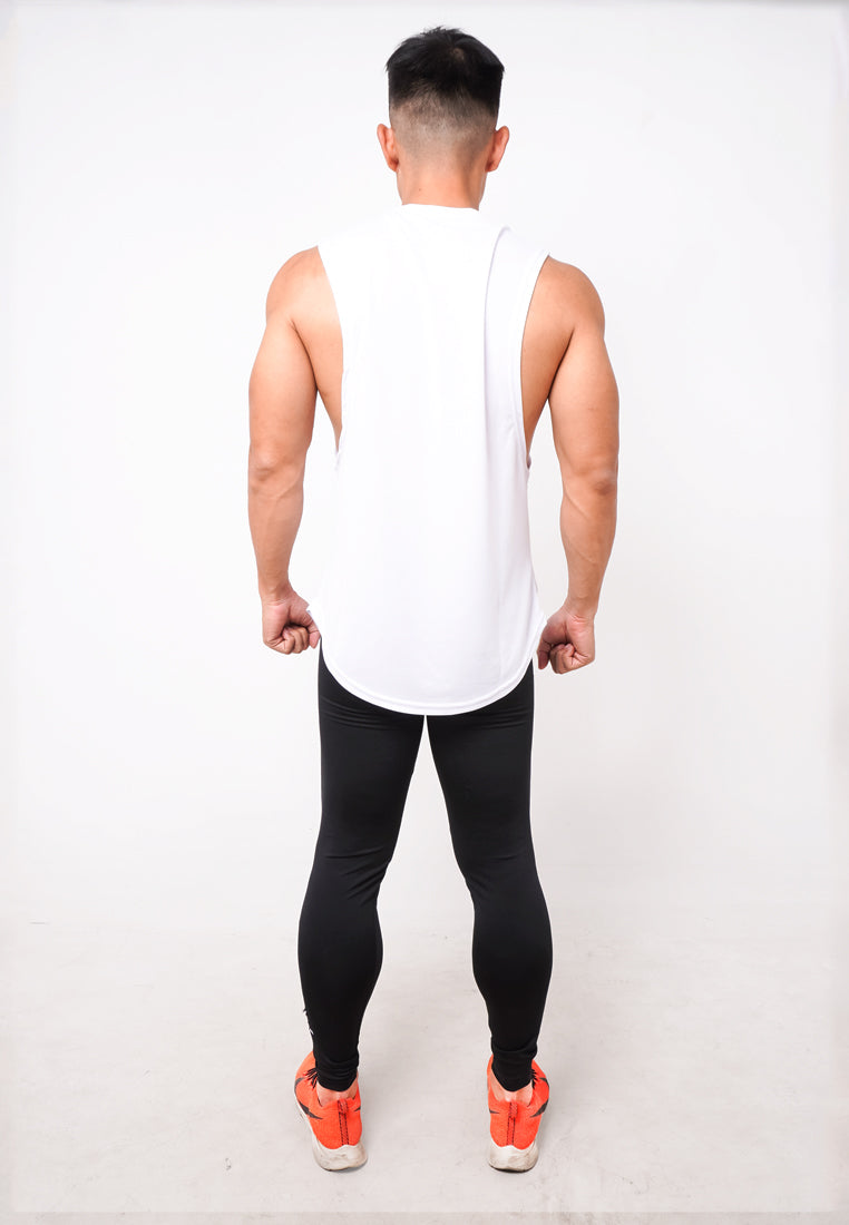 Td Active MS172 Sleevless Kutung Running Jersey Baju Lari Logo Outline Putih