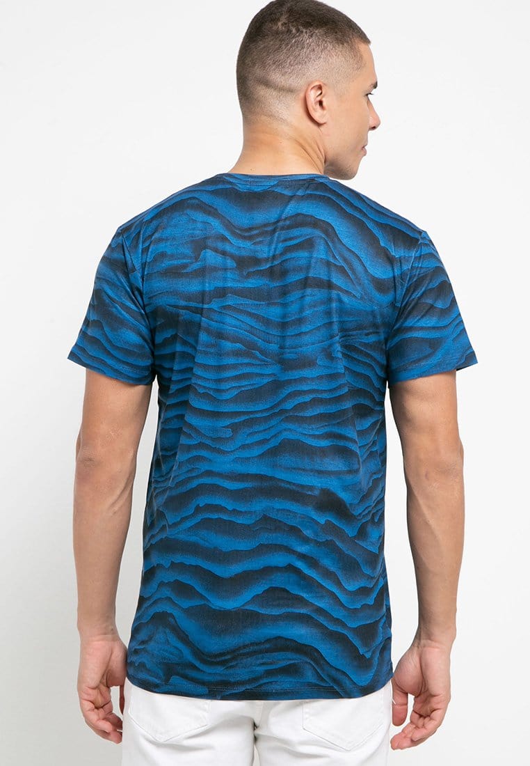 Third Day MTA39W s-s Men Tdsimple Wave Pattern blue Kaos pria