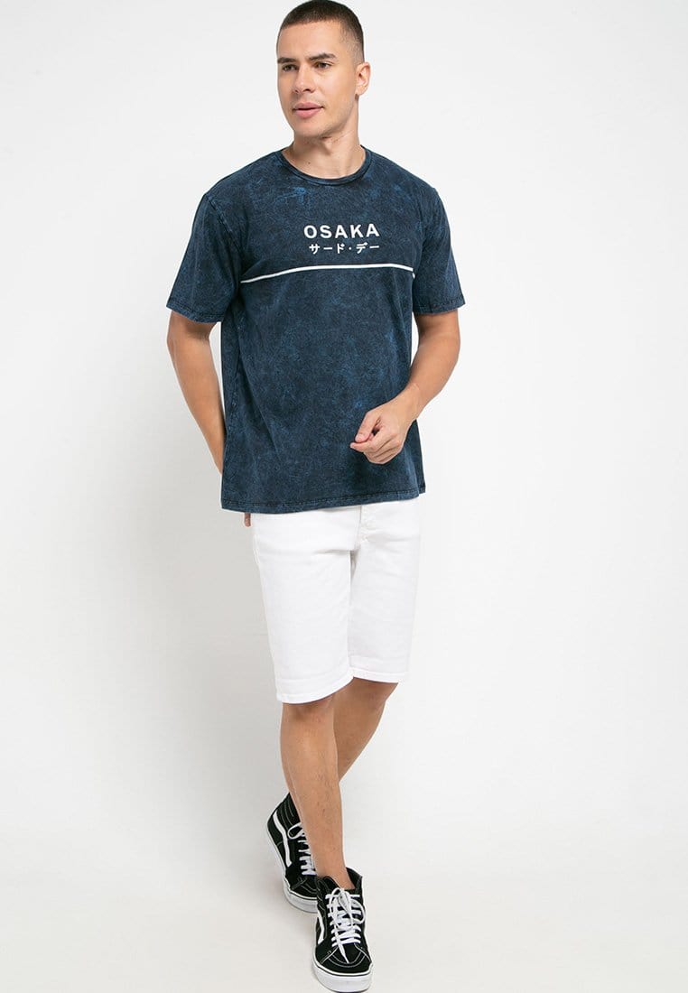 Third Day MTD18C washtees osaka one line T-shirt Navy