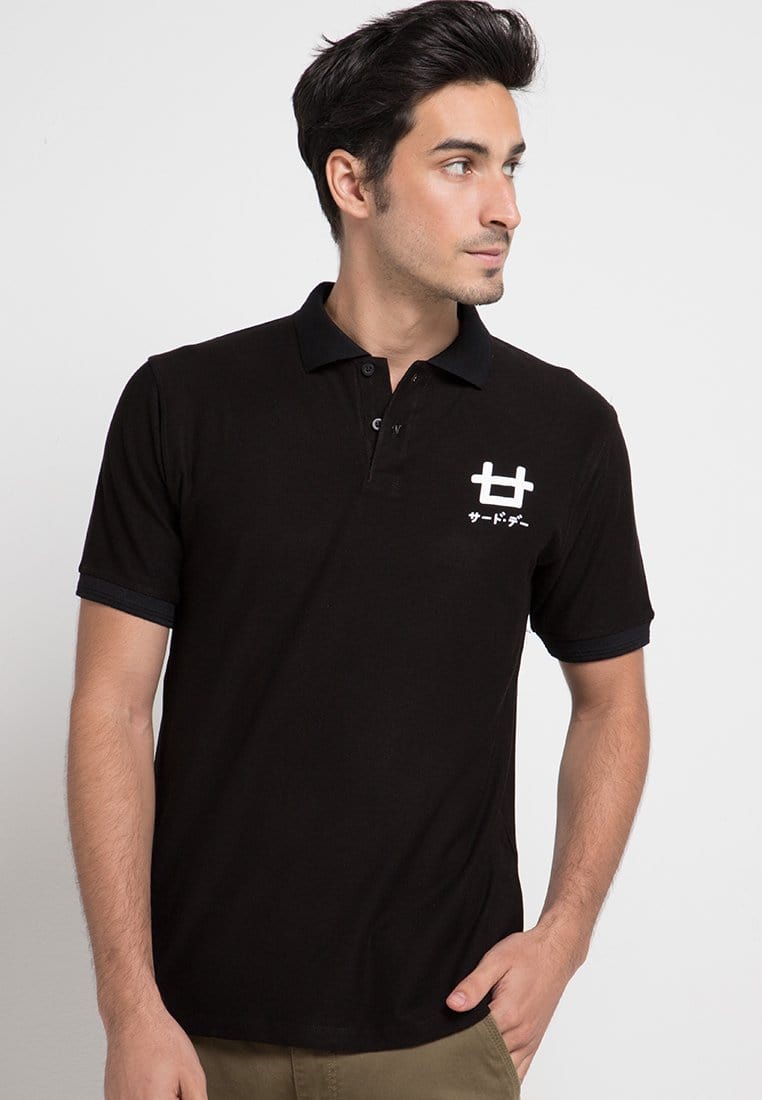 Third Day MTD34D men polo Logo ICON blk Polo Shirt Hitam