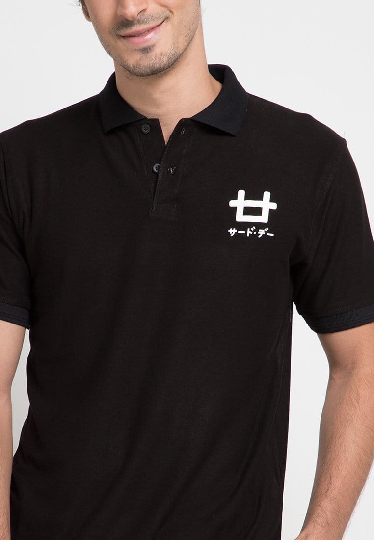 Third Day MTD34D men polo Logo ICON blk Polo Shirt Hitam