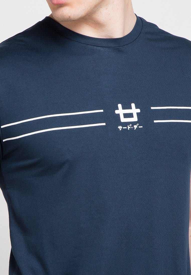 Third Day MTD52D double line logoicon T-shirt Navy