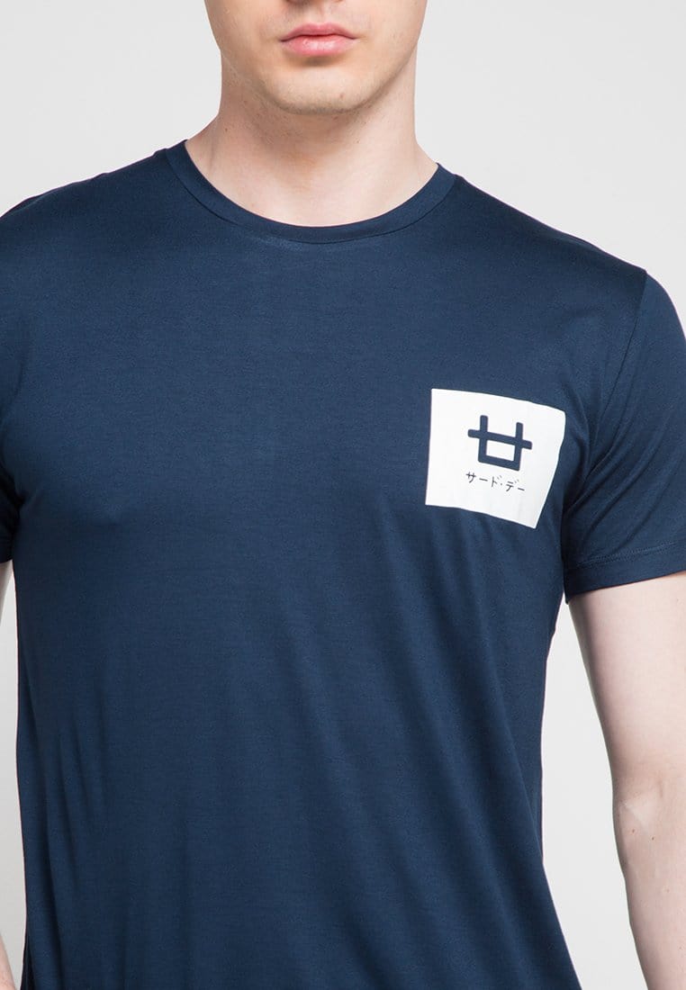 Third Day MTD54D inverted boxed logoicon T-shirt Navy