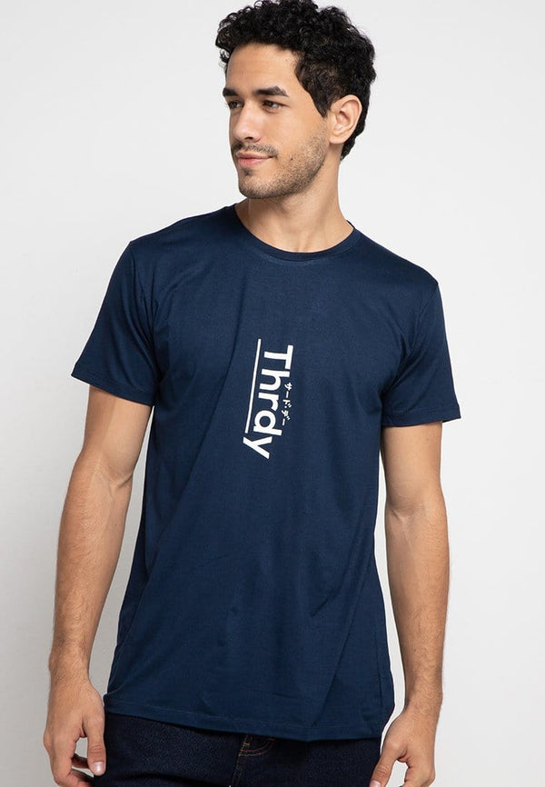 Third Day MTD92F thrdy midchest vert nv T-shirt Navy