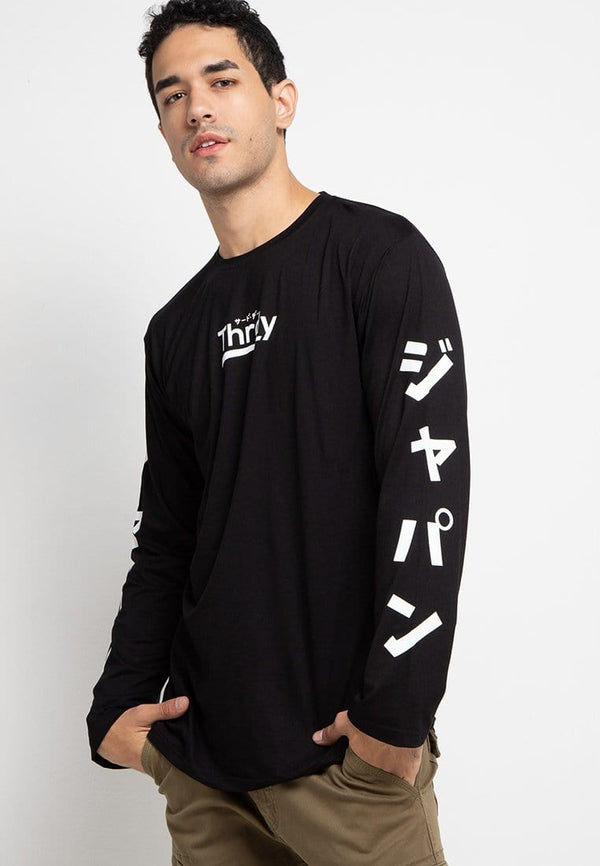 Third Day MTE50 long sleeve Kaos Tangan Panjang thrdy katakana arm Hitam