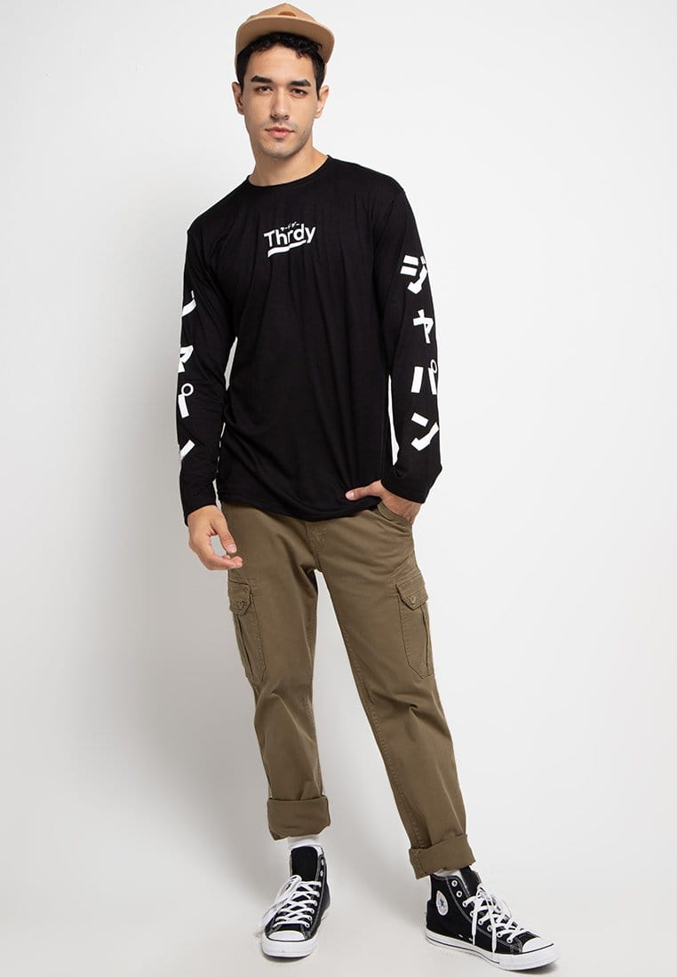 Third Day MTE50 long sleeve Kaos Tangan Panjang thrdy katakana arm Hitam