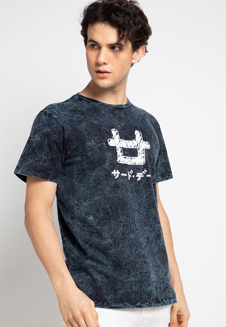Third Day MTF37 washtees scribble kaos pria navy