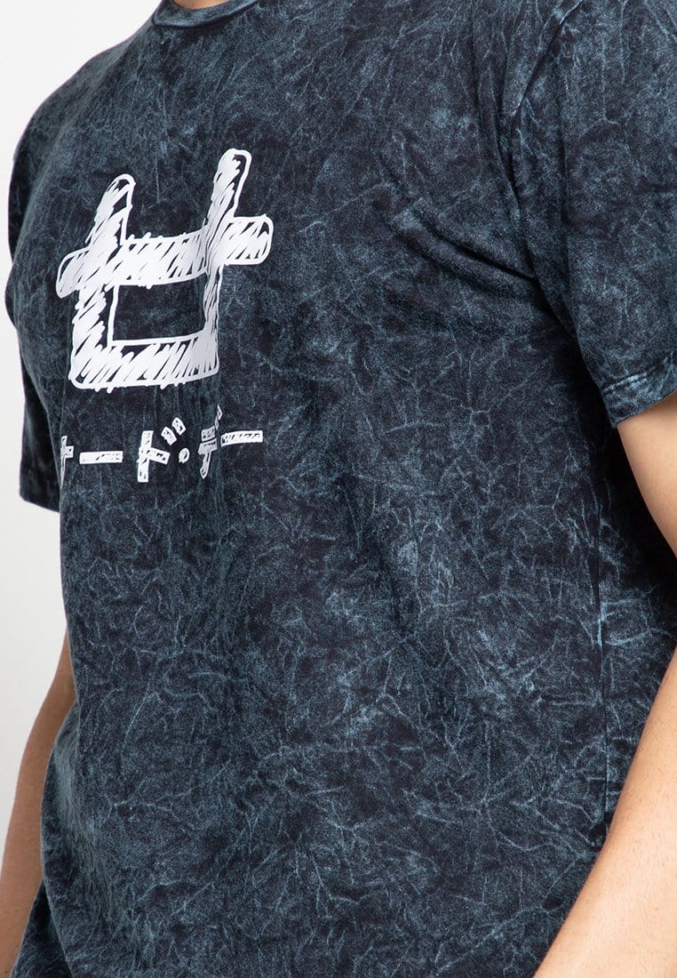 Third Day MTF37 washtees scribble kaos pria navy