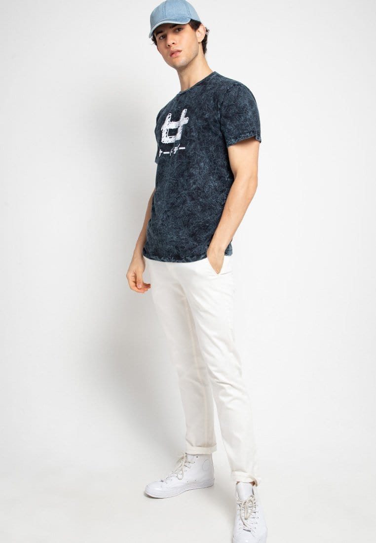 Third Day MTF37 washtees scribble kaos pria navy
