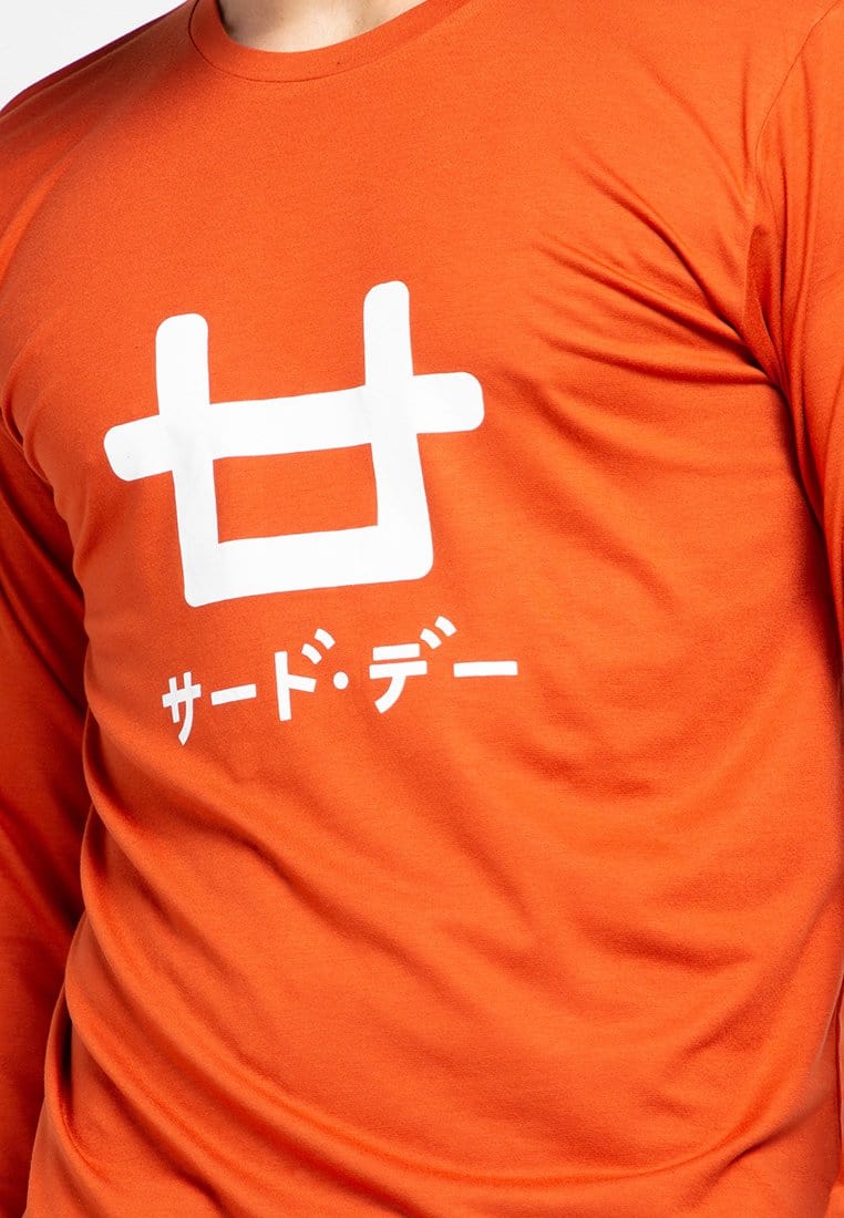 Third Day MTF50 ls logoicon orange kaos lengan panjang pria