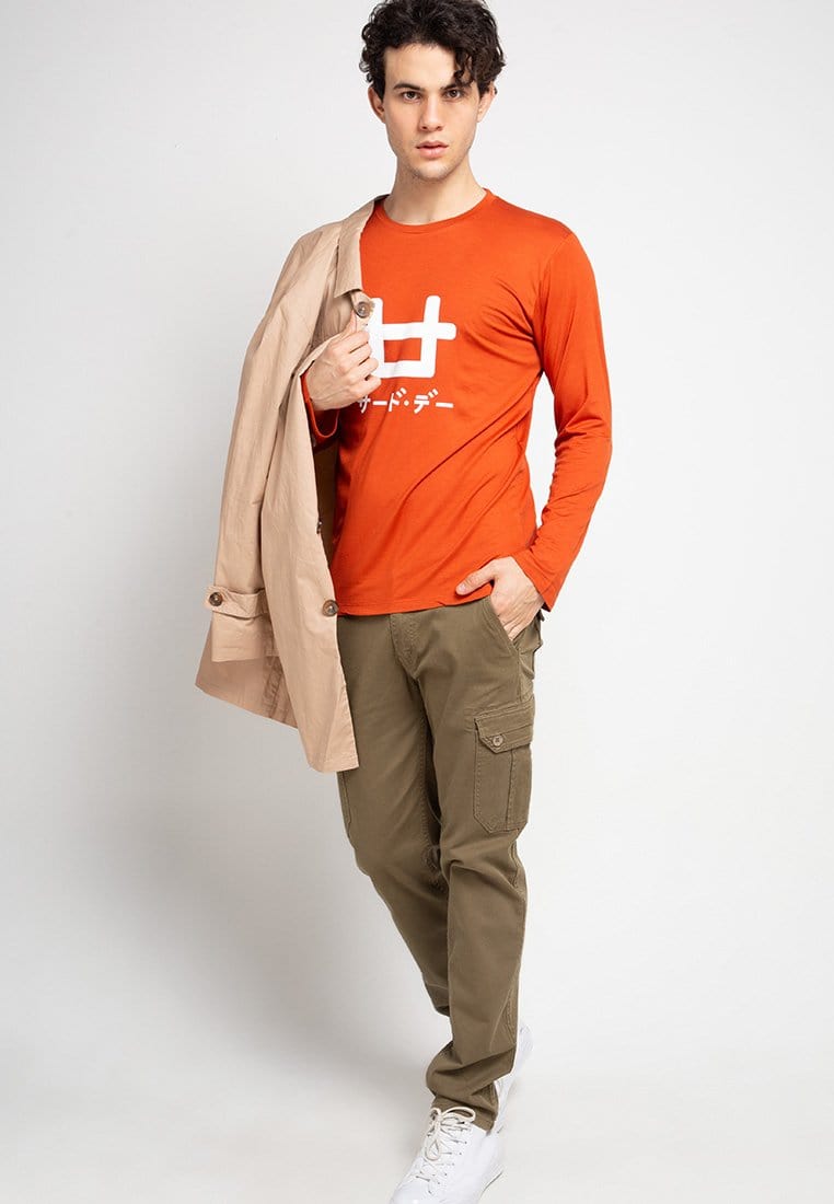 Third Day MTF50 ls logoicon orange kaos lengan panjang pria