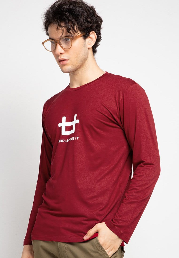 Third Day MTF57 ls logo simple does it kaos lengan panjang pria Maroon