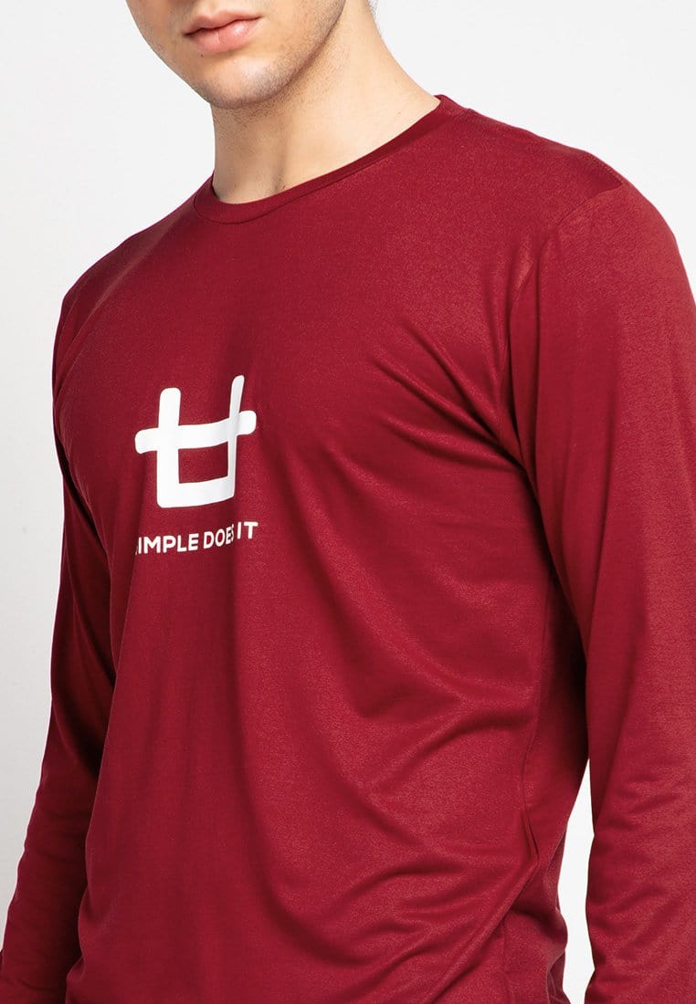 Third Day MTF57 ls logo simple does it kaos lengan panjang pria Maroon