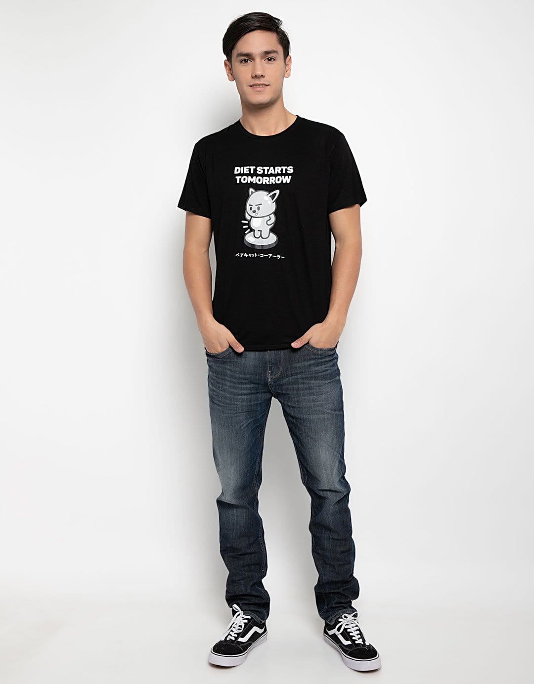 Td Friends MTF82 Tido Diet Hitam Kaos Pria