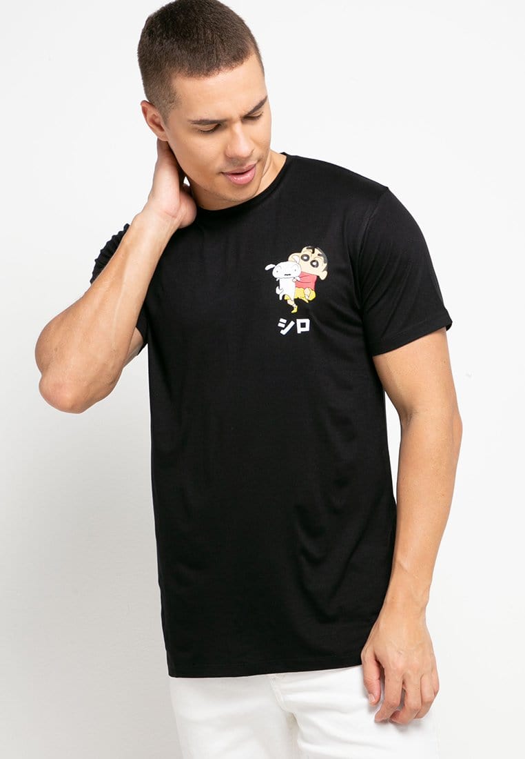 Third Day MTH31 kaos pria casual unisex shinchan shiro dakir hitam