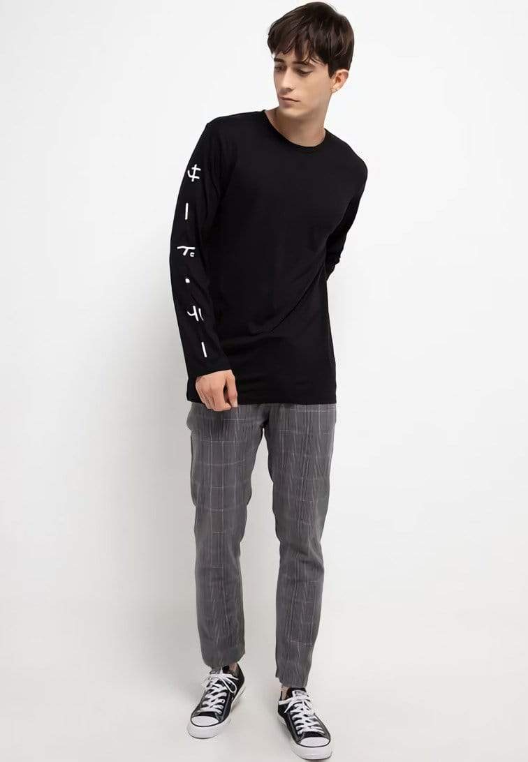 Third Day MTH90 L/S Long Sleeve Kaos Tangan Panjang Pria Katakana Kerning Hitam