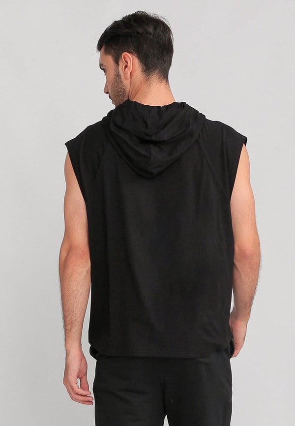 Third Day MTI23 SLV Stallone Sleeveless Hoodie Pria Katakana Underline Hitam