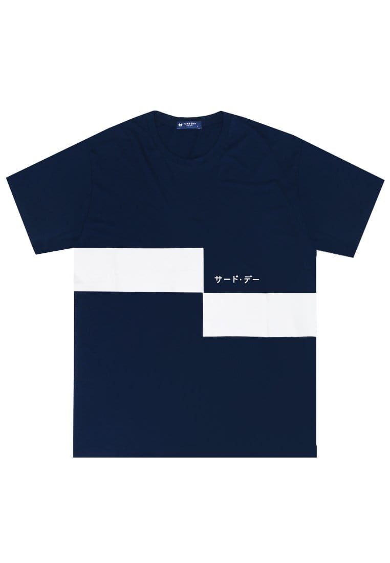 Third Day MTI36 Kaos T-Shirt Pria Instacool Gant Chart Katakana Navy