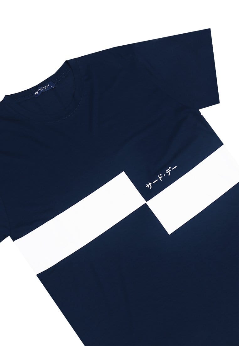 Third Day MTI36 Kaos T-Shirt Pria Instacool Gant Chart Katakana Navy