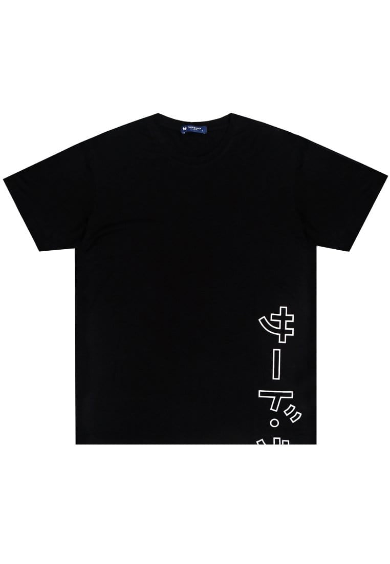 Third Day MTI47 Kaos T-Shirt Pria Instacool Katakana Outline Ver Bottom Hitam