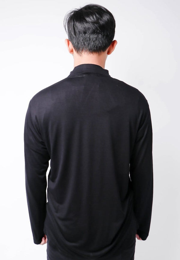 Third Day MTI65 Kaos Tangan Panjang Pria Turtle Neck Logo Small Hitam