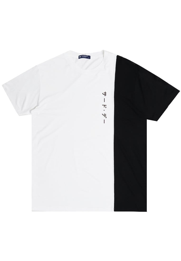 Third Day MTI73 Kaos T-Shirt Pria Instacool Quarter Black Katakana Logo Putih Hitam