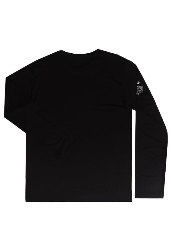 Third Day MTI76 Kaos Tangan Panjang Pria Double Sleeve Long Sleeve Logo With Katakana Paragraph Black