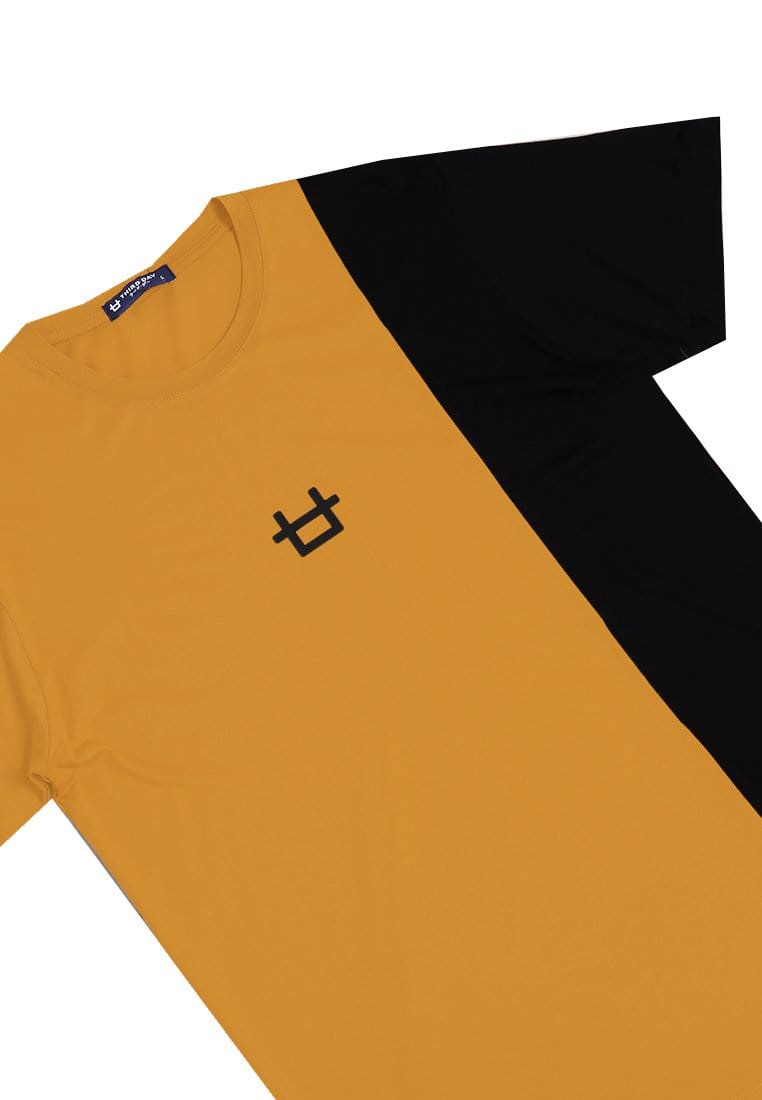 Third Day MTI96 Kaos T Shirt Pria Instacool Quarter Balck Logo Kuning Hitam