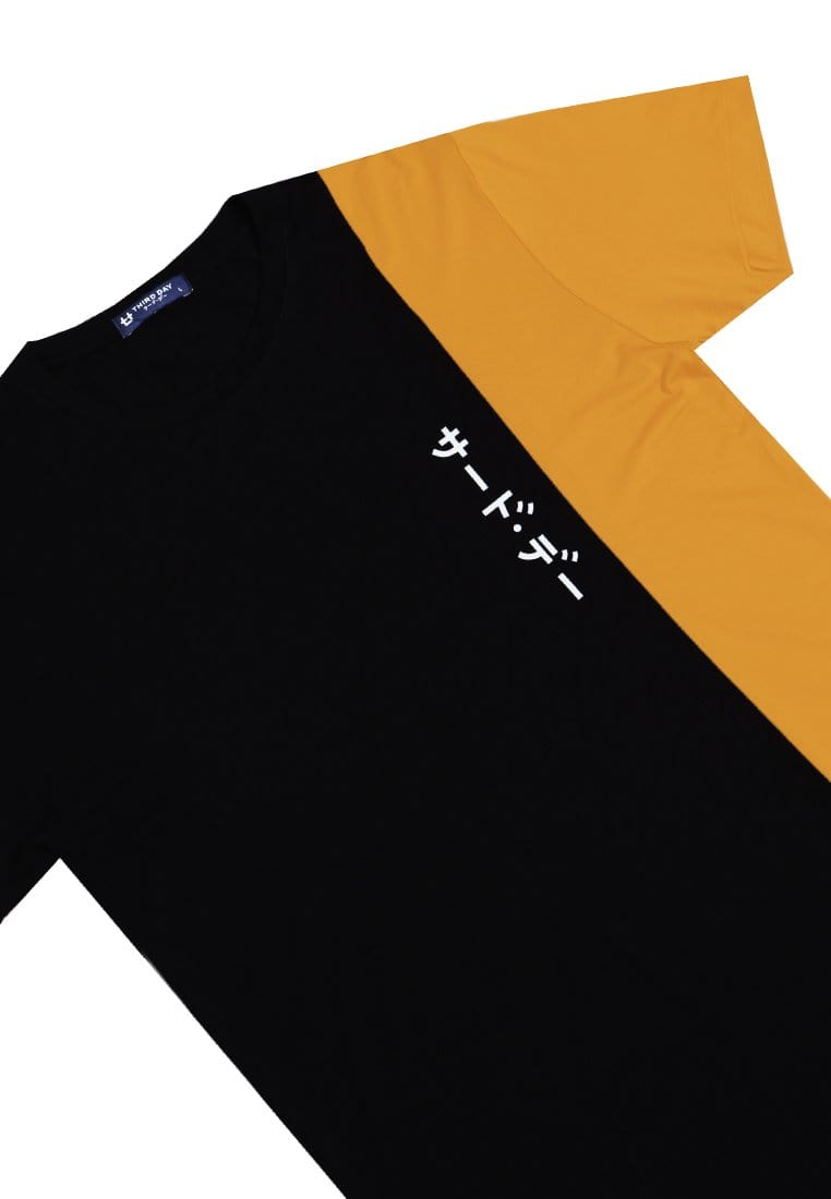 Third Day MTI97 Kaos T Shirt Pria Instacool Quarter White Katakana Kuning Hitam
