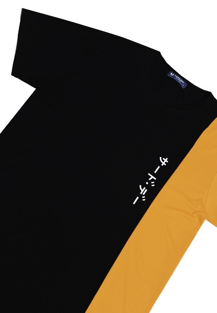 Third Day MTI97 Kaos T Shirt Pria Instacool Quarter White Katakana Kuning Hitam