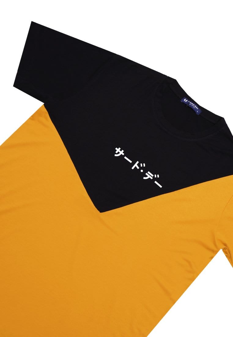 Third Day MTI99 Kaos TShirt Pria Instacool Triangle White Katakana Hitam Kuning