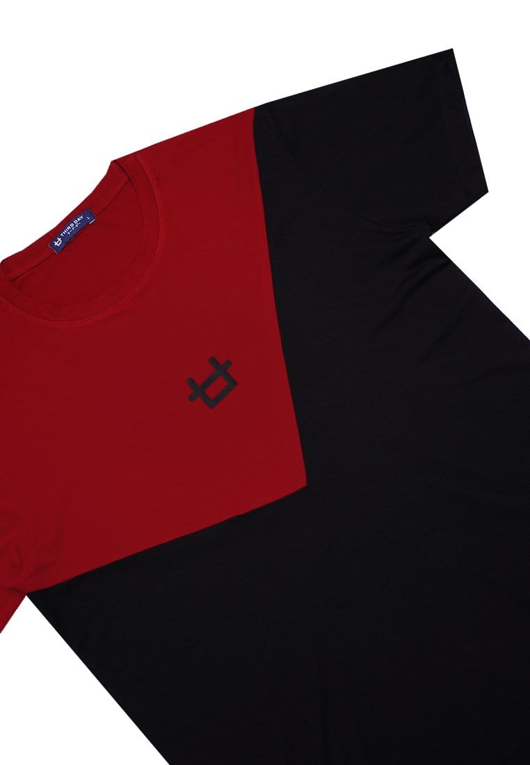 Third Day MTJ04 Kaos T Shirt Pria Instacool Triangle Black Logo Merah Hitam