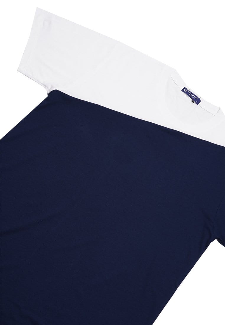 Third Day MTJ07 Kaos TShirt Pria Instacool Slash Katakana Putih Navy