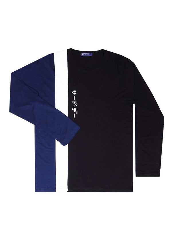 Third Day MTJ09 Kaos Tangan Panjang Quarter Navy Hitam Katakana