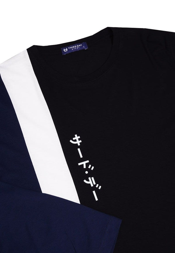 Third Day MTJ09 Kaos Tangan Panjang Quarter Navy Hitam Katakana