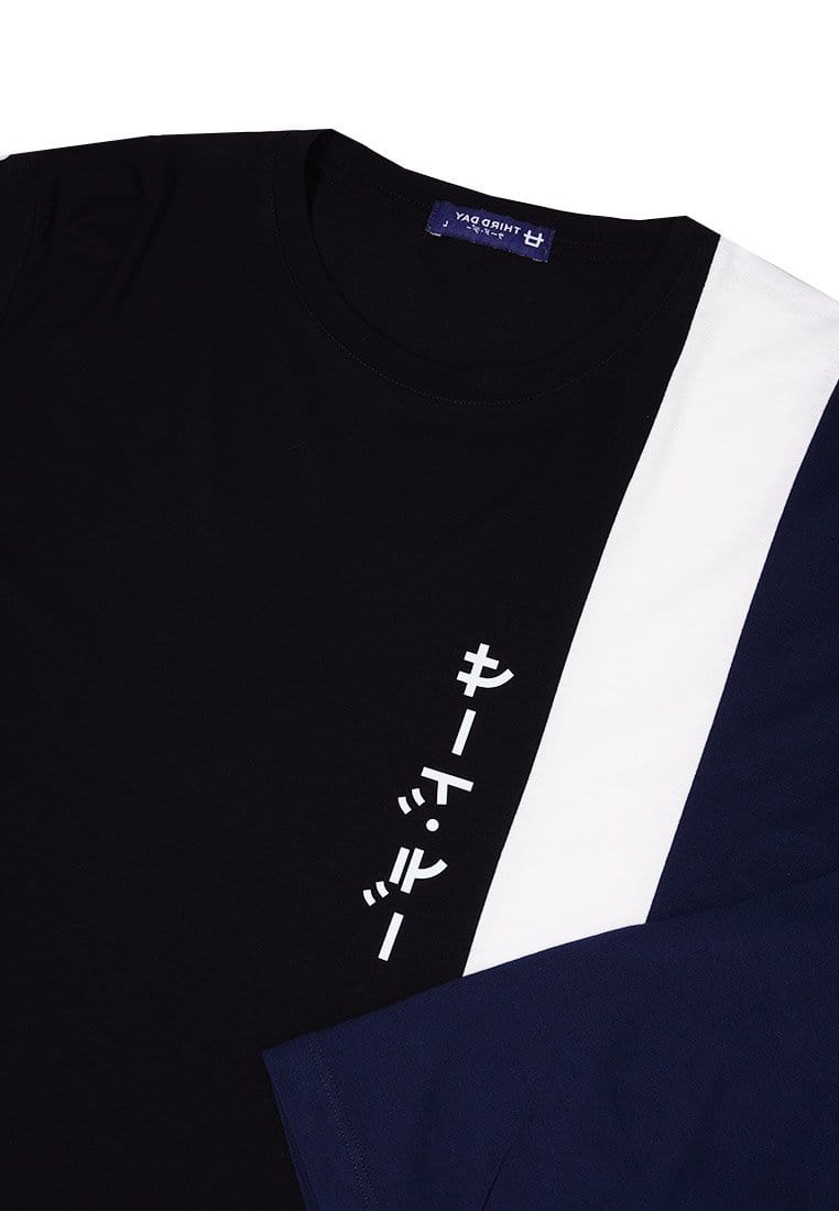 Third Day MTJ09 Kaos Tangan Panjang Quarter Navy Hitam Katakana