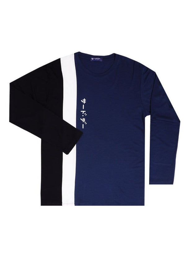 Third Day MTJ10 Kaos Tangan Panjang Quarter Hitam Navy Katakana