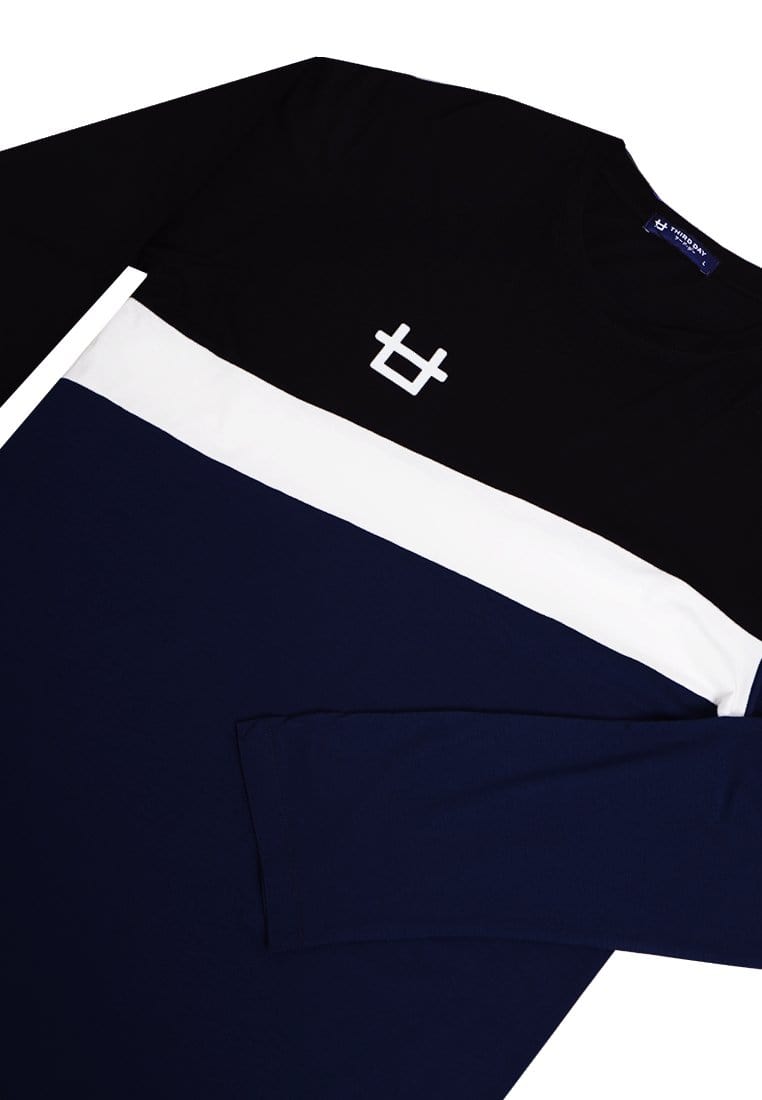 Third Day MTJ12 Kaos Tangan Panjang Slash Hitam Navy Logo