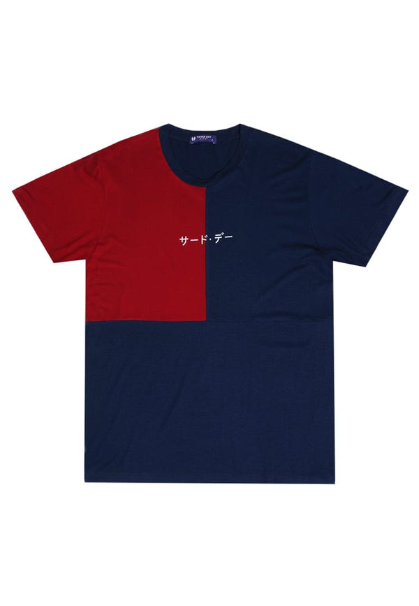 Third Day MTJ23 Kaos TShirt Pria Instacool Block Katakana Maroon Navy