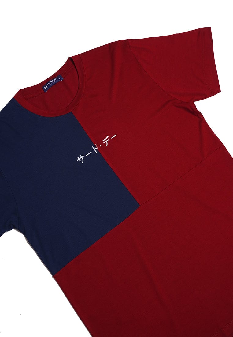 Third Day MTJ24 Kaos TShirt Pria Instacool Block Katakana Navy Maroon